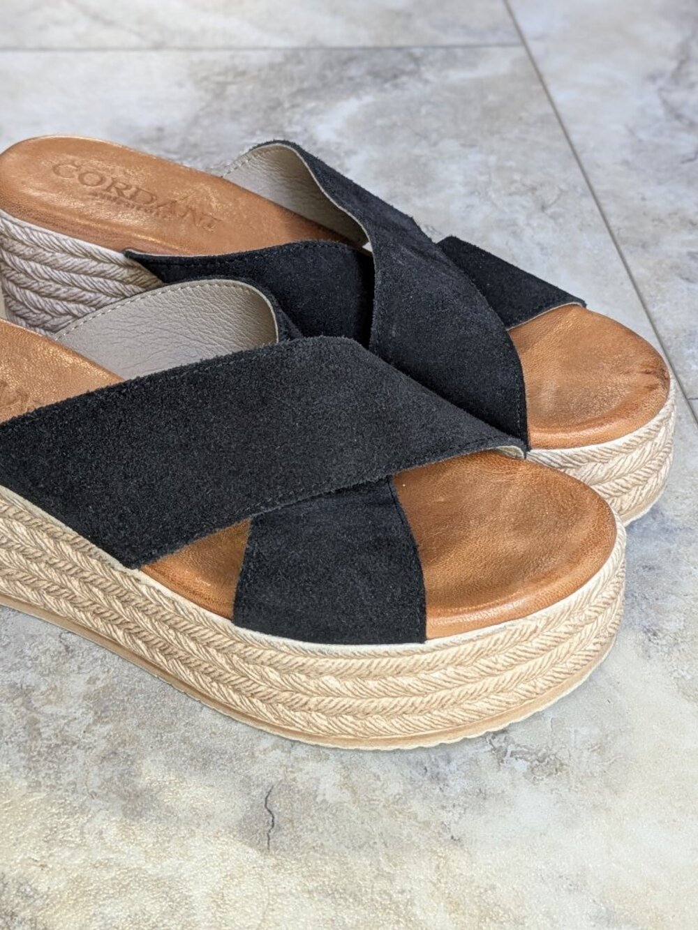 Cordani Braylin Suede Espadrille Wedges (women's 39/8.5)